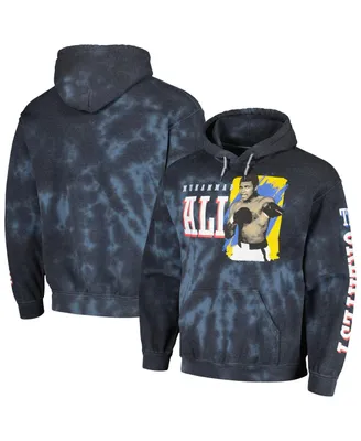 Men's Muhammad Ali Blue Distressed Greatest Fighter Washed Pullover Hoodie