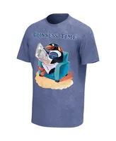 Men's Blue Distressed Guinness Washed Graphic T-shirt