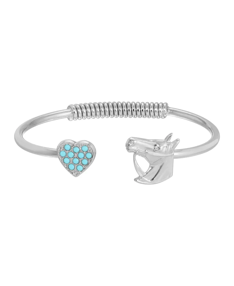 2028 Crystal Heart Cuff Bracelet