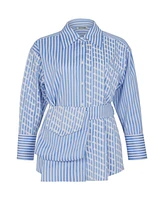 Nocturne Women's Striped Long Sleeved Shirt - Multi