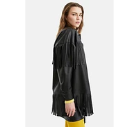 Nocturne Women's Fringe Faux Suede Jacket