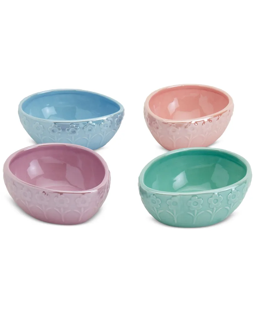 Ceramic Pinch Bowls, Green Set of 4