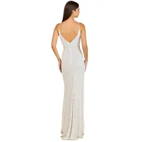 Lara Women's Beaded Spaghetti Strap Fitted Gown