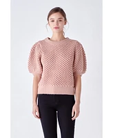 English Factory Women's Textured Puff Sweater