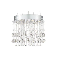 Vienna Full Spectrum Aida Chrome Silver Hanging Chandelier Lighting 18" Wide Modern Pouring Crystal Glass Globes 7-Light Fixture for Dining Room Livin