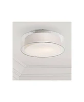 Possini Euro Design Modern Ceiling Light Flush-Mount Fixture 12 1/2" Wide Satin Nickel 2