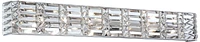 Possini Euro Design Vivienne Modern Wall Light Chrome Silver Metal Hardwired 35" Wide Light Bar Fixture Mounted Clear Crystal Accents for Bathroom Van