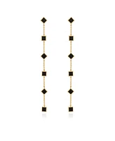 Ettika Geometric Linear 18K Gold Plated Earrings