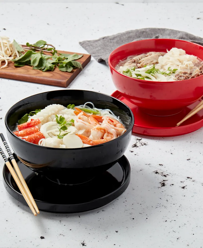 Infuse Asian Ceramic 8 Piece Ramen Bowl Set