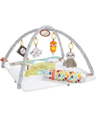 Fisher Price Perfect Sense Deluxe Gym, Plush Infant Play Mat with Toys - Multi