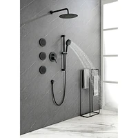 Shower System With Shower Head, Hand Shower, Slide Bar, Body Sprays, Shower Arm, Hose, Valve