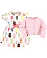 Touched by Nature Toddler Girls Organic Cotton Dress and Cardigan