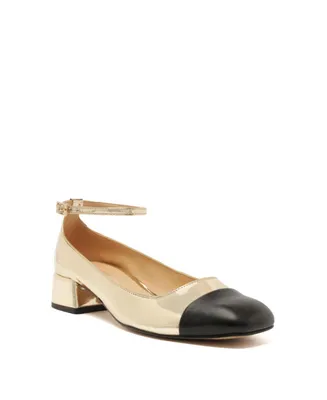 Arezzo Women's Chloe Ankle Strap Low Block Heel Pumps