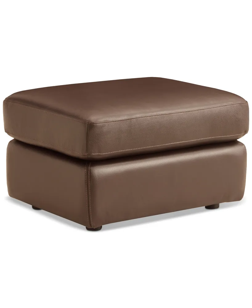 Closeout! Jennard 30" Leather Ottoman, Created for Macy's