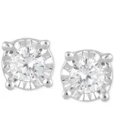 Forever Grown Diamonds Lab Grown Diamond Stud Earrings (1/5 ct. t.w.) in Sterling Silver