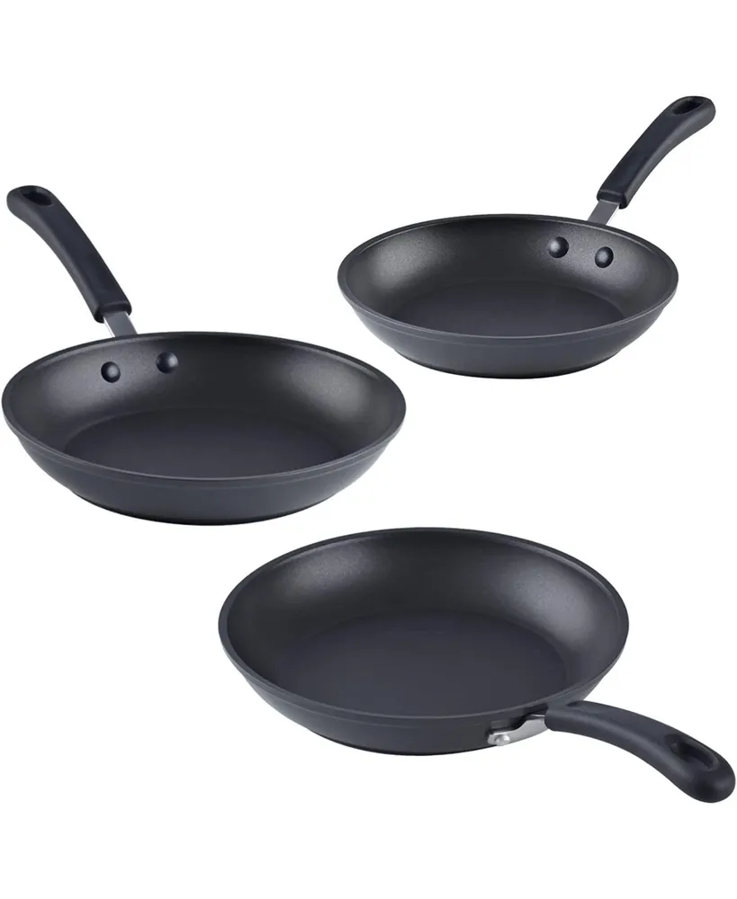 Cook N Home Professional Hard Anodized Nonstick Saute Fry Omelet Pan 3 Piece Set, 8"/9.5"/12"