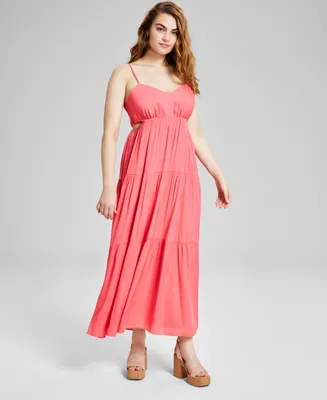 And Now This Women's Side-Cutout Tiered Maxi Dress