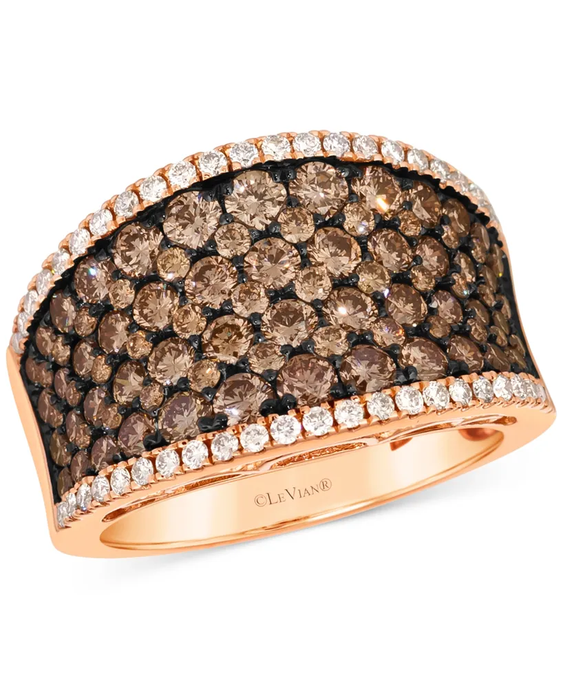 Le Vian Chocolate Diamond & Nude Diamond Concave Ring (3 ct. t.w.) in 14k Rose Gold