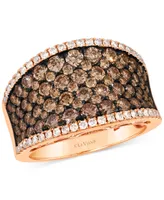 Le Vian Chocolate Diamond & Nude Diamond Concave Ring (3 ct. t.w.) in 14k Rose Gold