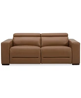 Nevio 82" 2-Pc. Leather Sectional with 2 Power Recliners and Headrests, Created For Macy's