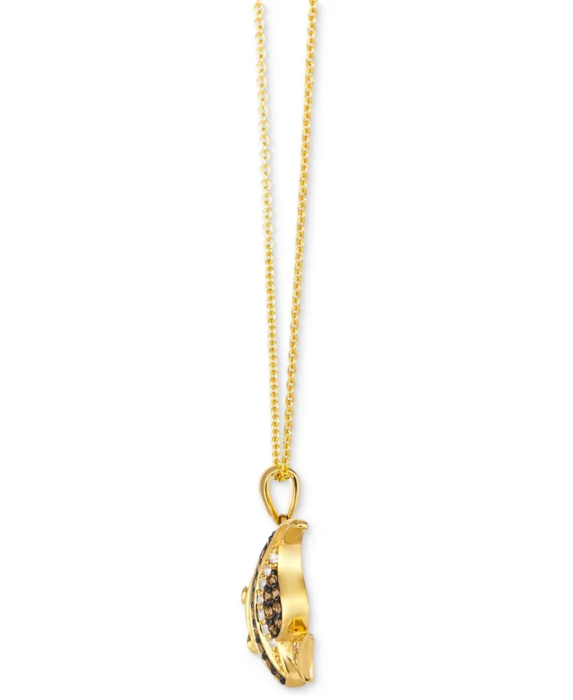 Le Vian Chocolate Diamond & Nude Diamond Fish 20" Adjustable Pendant Necklace (1/4 ct. t.w.) in 14k Gold