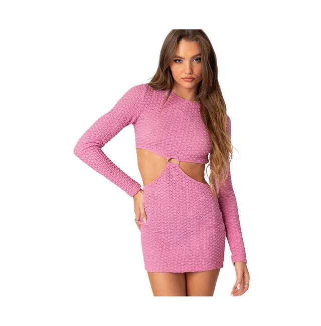 Edikted Women's Nekita Textured Cut Out Mini Dress | Dulles Town Center