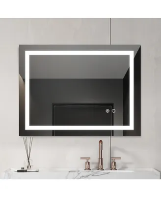 Simplie Fun 32X24 Led Lighted Bathroom Wall Mounted Mirror With High Lumen+Anti-Fog Separately Control+Dimmer Function
