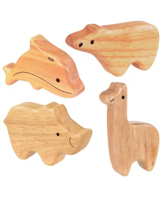 Kaplan Early Learning Soft Sounds 4 Wooden Animal Shakers