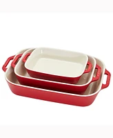 Staub Ceramic 3 Piece Rectangular Baking Dish Set