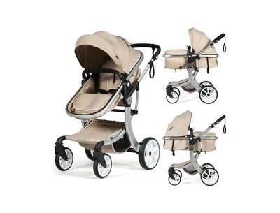 Folding Aluminum Infant Reversible Stroller with Diaper Bag