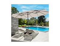 Slickblue Double-Sided Patio Umbrella with 48 Led Lights for Evening Outdoor Shade
