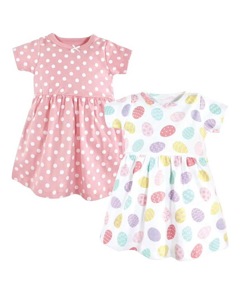 Hudson Baby Toddler Girls Cotton Dresses, Easter Eggs, 2