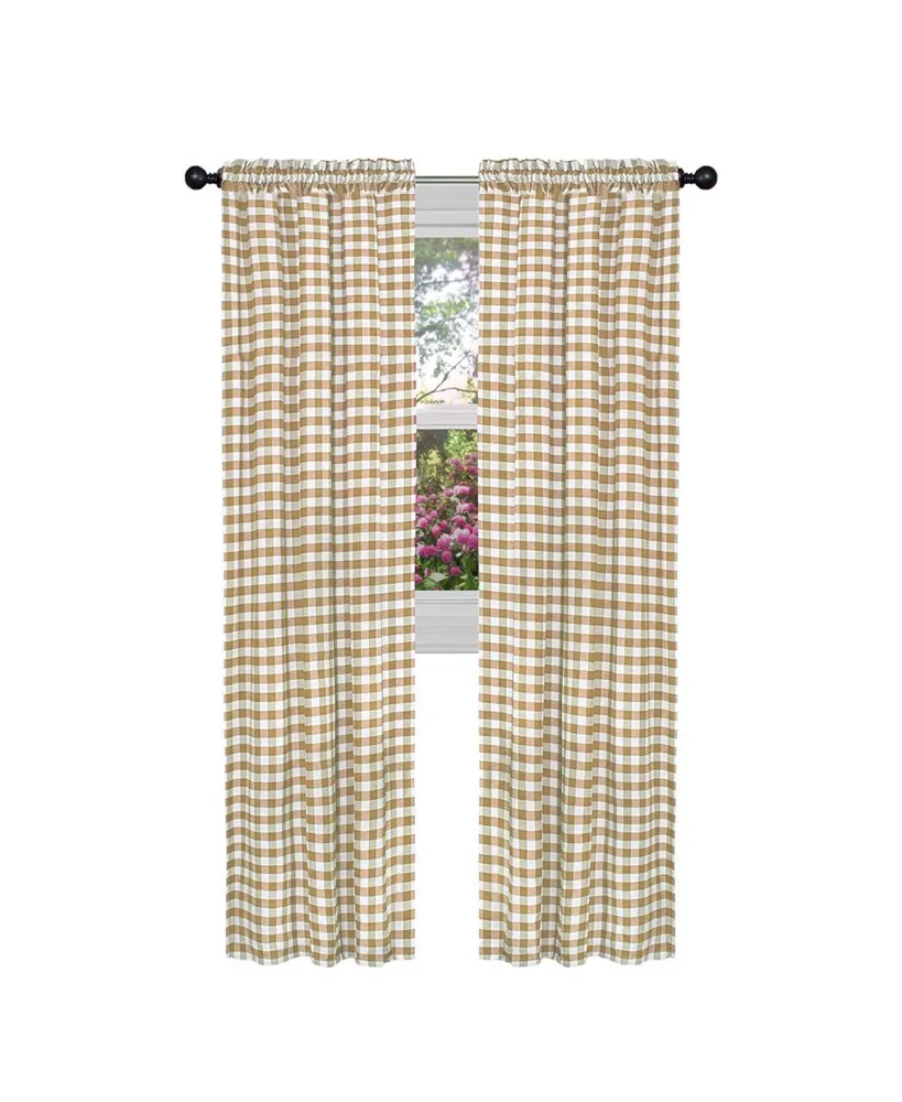 GoodGram Buffalo Check Gingham Custom Window Curtain Treatments