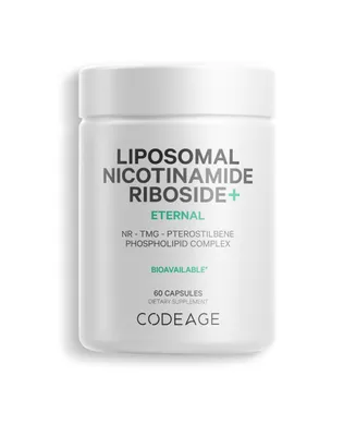 Codeage Liposomal Nicotinamide Riboside Supplement 500mg Nr+, Betaine Anhydrous Pterostilbene, 60 ct