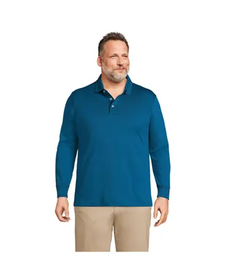 Lands' End Men's Big & Tall Long Sleeve Supima Interlock Polo Shirt