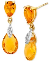 Citrine (4-1/2 ct. t.w.) & Diamond Accent Drop Earrings in 14k Gold