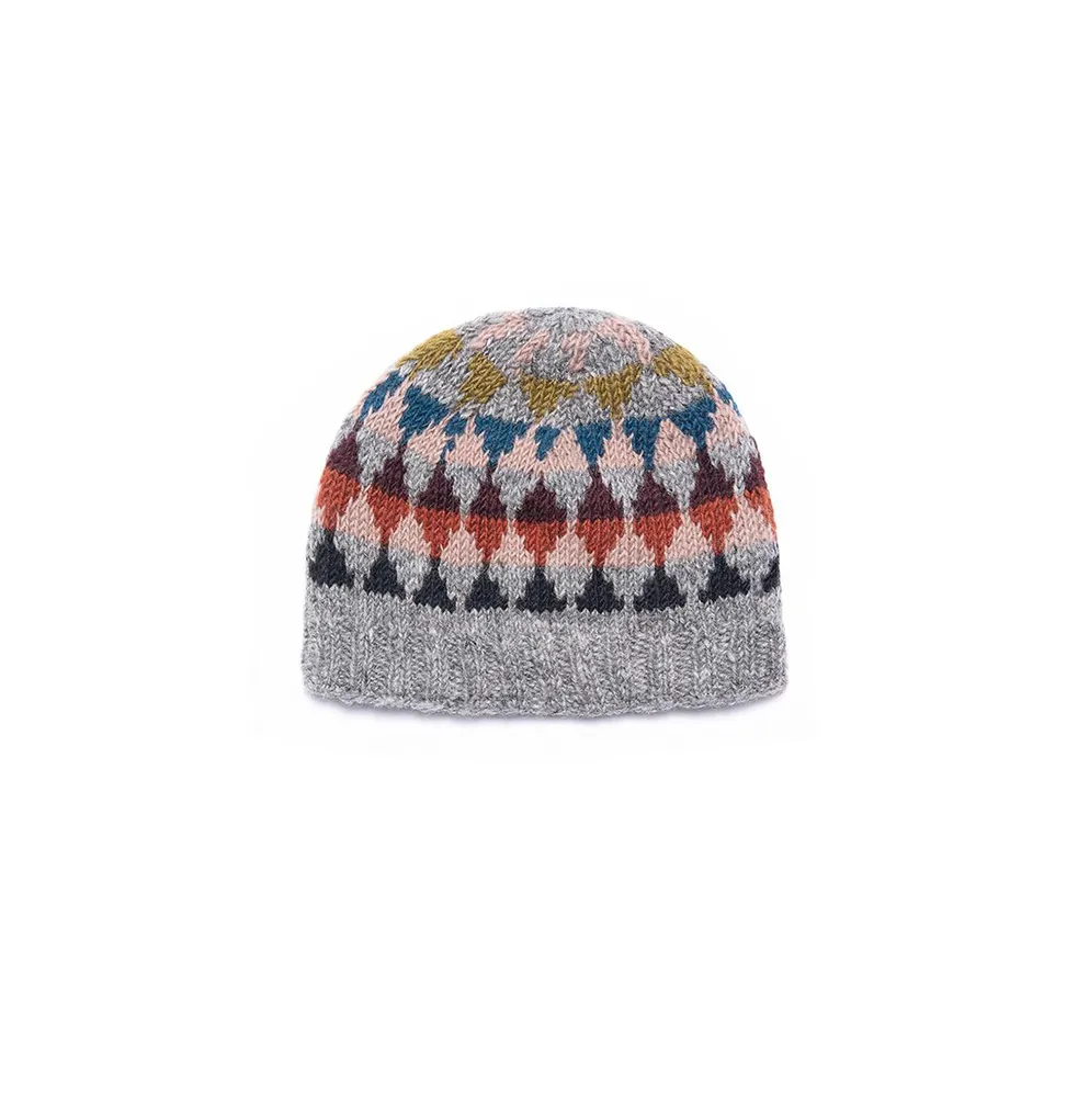 Feelgoodz Women's Artisan Hand-Knit Jaya Harlequin Wool Beanie Hat