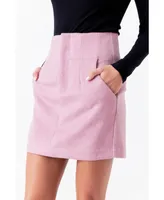 Women's High Waisted Wool H Mini Skirt