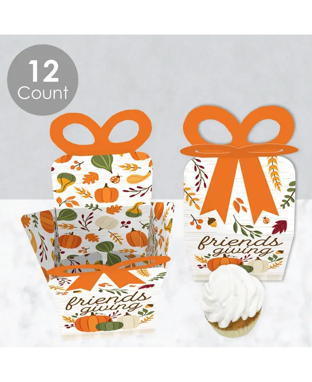 Big Dot Of Happiness Fall Friends Thanksgiving Gift Boxes Friendsgiving  Party Bow Boxes Set of 12 - Assorted Pre