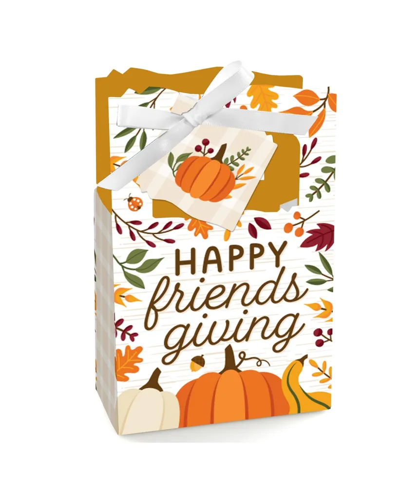 Big Dot of Happiness Friends Thanksgiving Feast - Treat Box Party Favors -  Friendsgiving Party Goodie Gable Boxes - Set of 12