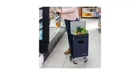 2-in-1 Portable Shopping Cart with Removable Bag and Cozy Handle