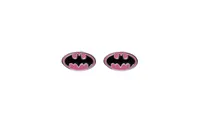 Dc Comics Batman Silver Plated Logo Stud Earrings