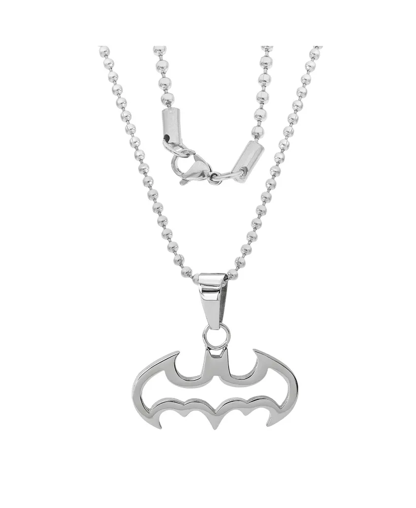 Dc Comics Batman Stainless Steel Cut Out Logo Pendant Necklace, 16" Ball Chain