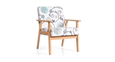 Slickblue Modern Accent Armchair Fabric Lounge Chair with Rubber Wood Leg