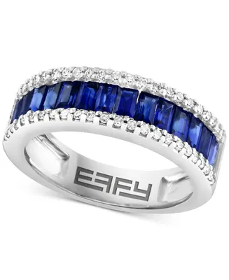 Effy Sapphire (1-5/8 ct. t.w.) & Diamond (1/4 ct. t.w.) Ring in 14k White Gold