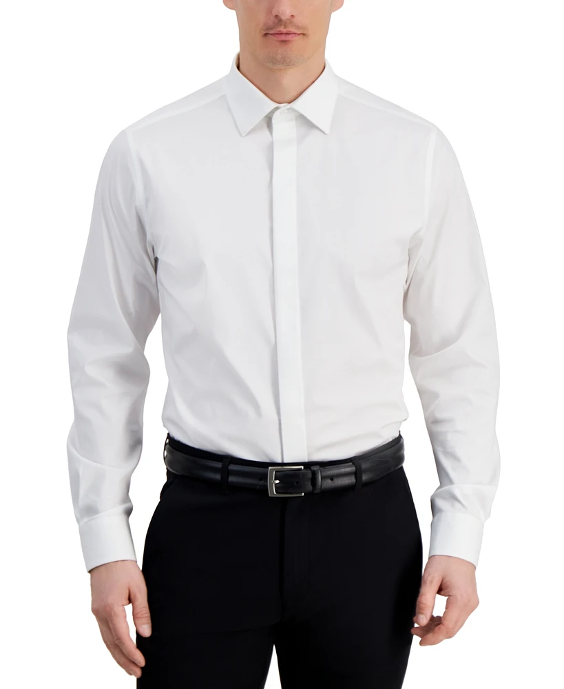 Alfani Men's Slim Fit Covered Placket Tuxedo Shirt, Created for Macy's