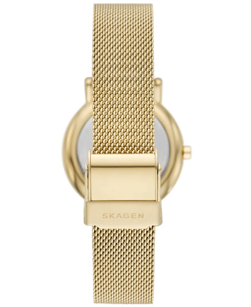 Skagen Women's Signatur Lille Two Hand Gold-Tone Stainless Steel Watch 30mm