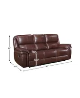 White Label Colin 87" Leather Match Lay Flat Double Reclining Sofa