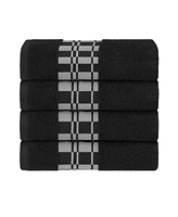 Superior Larissa Geometric Embroidered Jacquard Border Cotton -Pc. Bath Towel Set