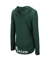 Women's Colosseum Green Michigan State Spartans My Lover Lightweight Hooded Long Sleeve T-shirt